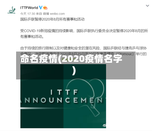 命名疫情(2020疫情名字)
