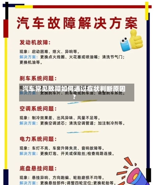汽车常见故障如何通过症状判断原因？