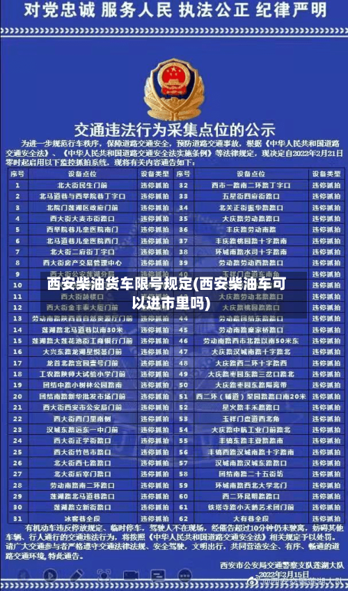 西安柴油货车限号规定(西安柴油车可以进市里吗)