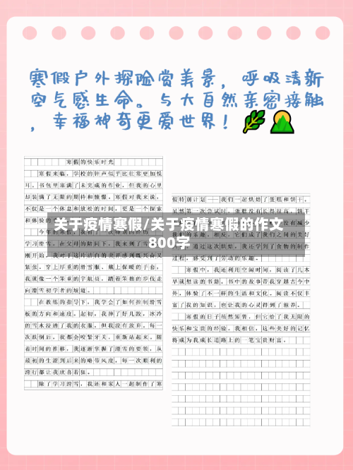 关于疫情寒假/关于疫情寒假的作文800字