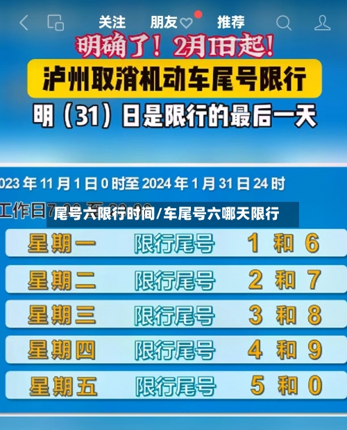 尾号六限行时间/车尾号六哪天限行