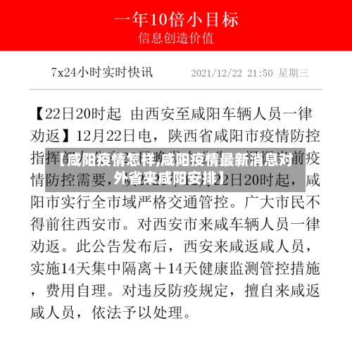 【咸阳疫情怎样,咸阳疫情最新消息对外省来咸阳安排】