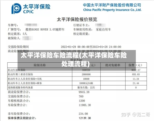 太平洋保险车险流程(太平洋保险车险处理流程)