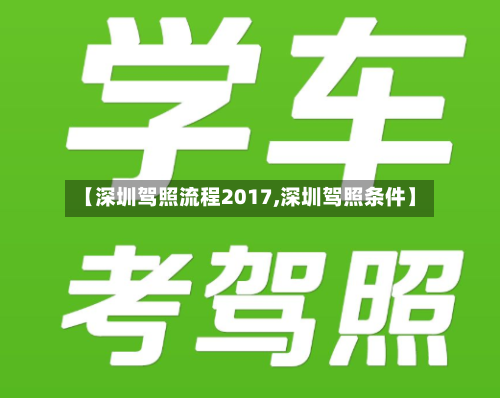 【深圳驾照流程2017,深圳驾照条件】