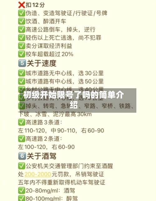 初级开始限号了吗的简单介绍