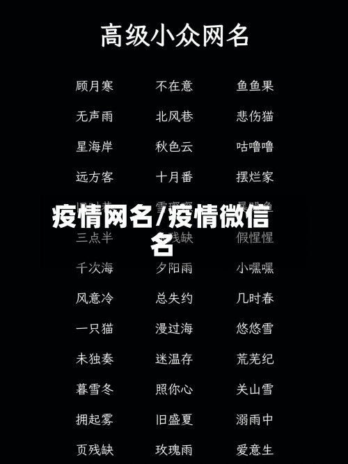 疫情网名/疫情微信名
