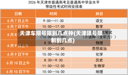 天津车限号限到几点钟(天津限号限制到几点)