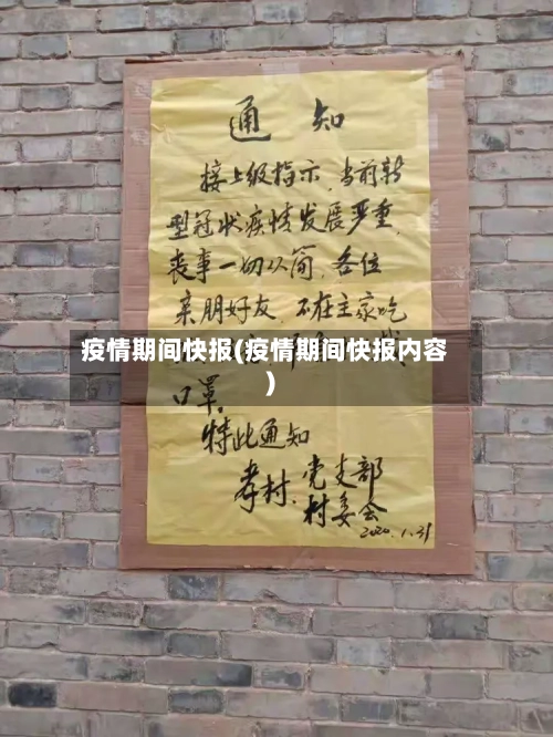 疫情期间快报(疫情期间快报内容)