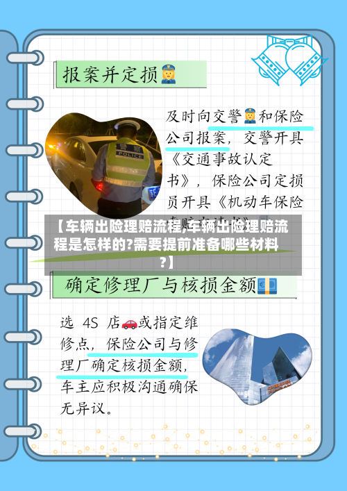 【车辆出险理赔流程,车辆出险理赔流程是怎样的?需要提前准备哪些材料?】
