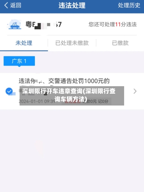 深圳限行开车违章查询(深圳限行查询车辆方法)