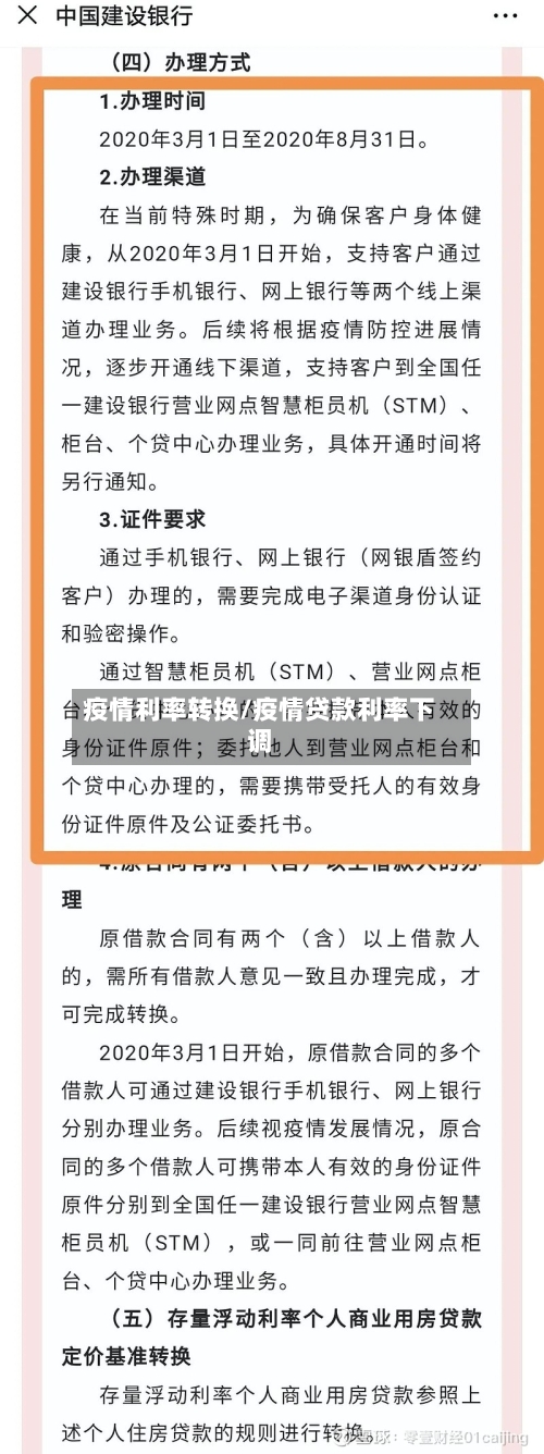 疫情利率转换/疫情贷款利率下调