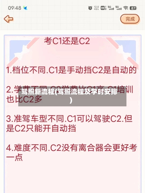 驾照新流程(驾照流程及学时安排)