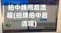 拍中牌照后流程(拍牌拍中后流程)