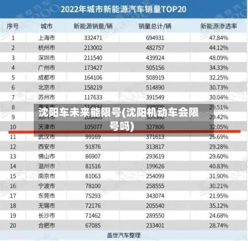 沈阳车未来能限号(沈阳机动车会限号吗)