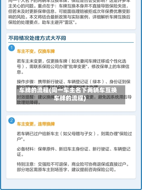 车牌的流程(同一车主名下两辆车互换车牌的流程)