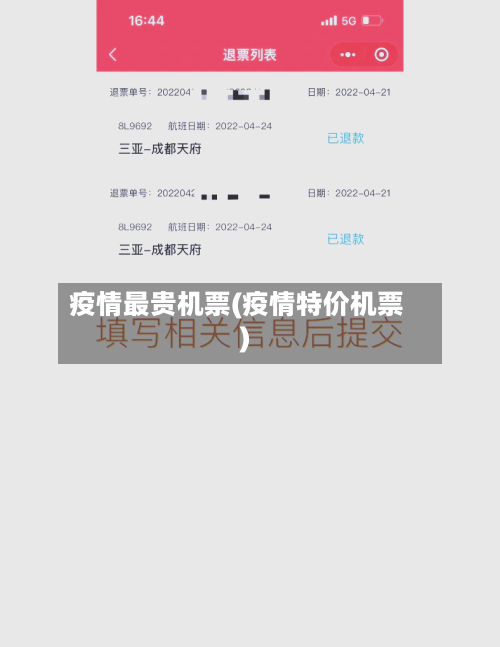 疫情最贵机票(疫情特价机票)