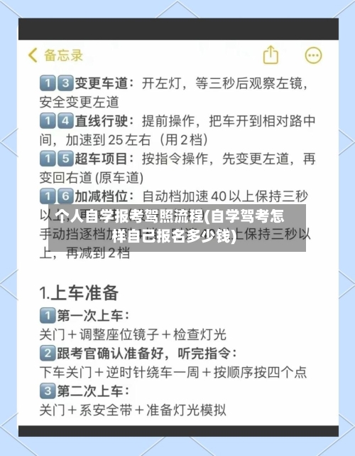 个人自学报考驾照流程(自学驾考怎样自己报名多少钱)
