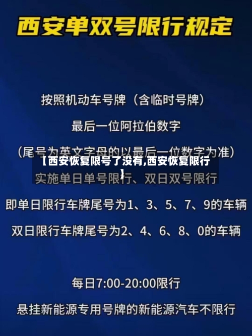 【西安恢复限号了没有,西安恢复限行】