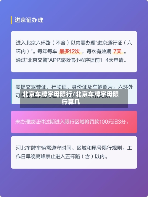 北京车牌字母限行/北京车牌字母限行算几