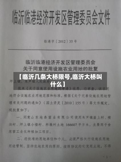【临沂几条大桥限号,临沂大桥叫什么】