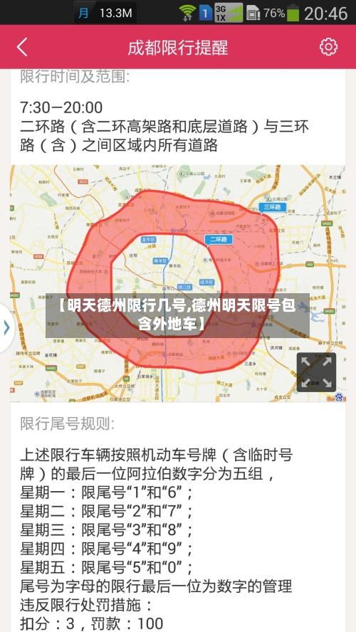 【明天德州限行几号,德州明天限号包含外地车】