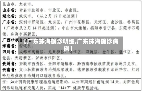 【广东珠海确诊明细,广东珠海确诊病例】