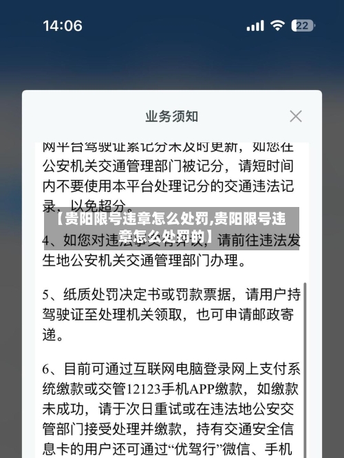 【贵阳限号违章怎么处罚,贵阳限号违章怎么处罚的】