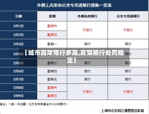 【城市高架限行多高,高架限行处罚规定】