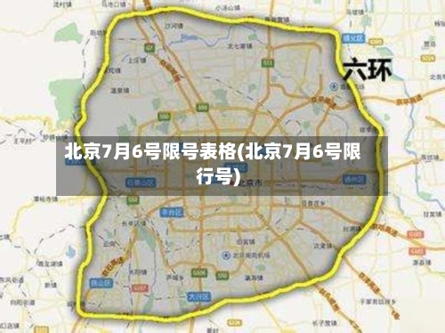 北京7月6号限号表格(北京7月6号限行号)