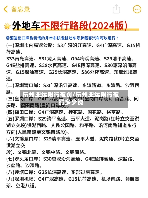 杭州亚运限行被罚/杭州亚运限行被罚多少钱