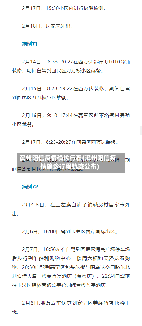 滨州阳信疫情确诊行程(滨州阳信疫情确诊行程轨迹公布)