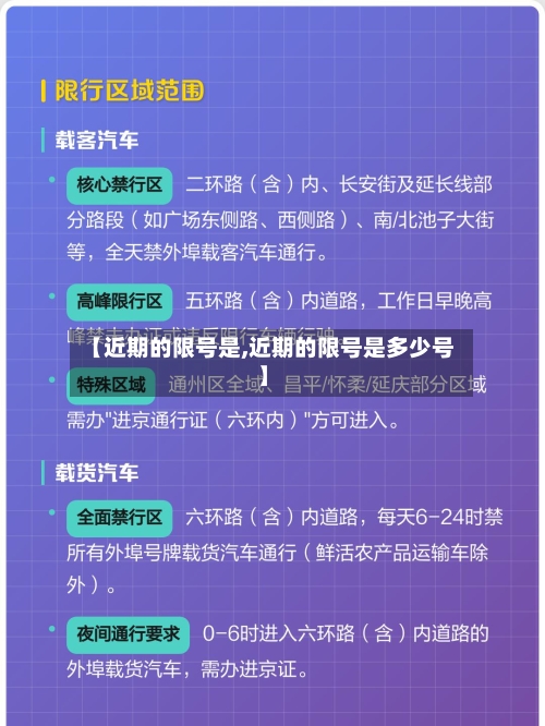 【近期的限号是,近期的限号是多少号】