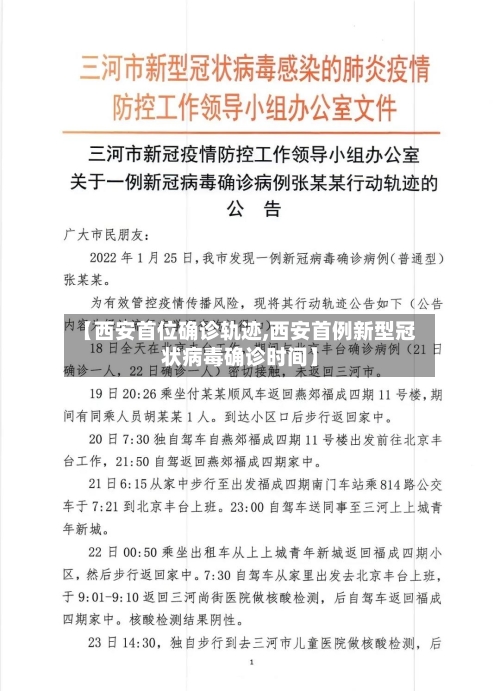 【西安首位确诊轨迹,西安首例新型冠状病毒确诊时间】