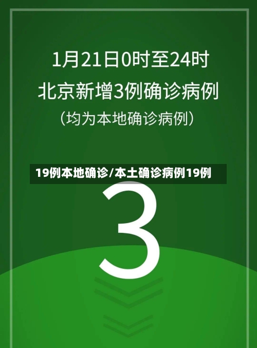 19例本地确诊/本土确诊病例19例