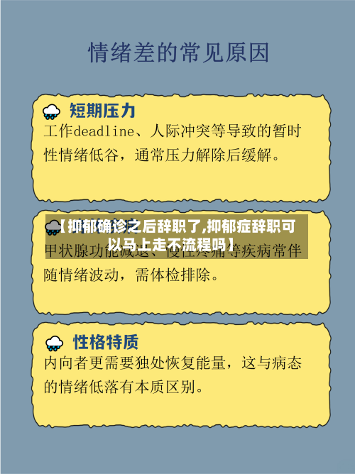 【抑郁确诊之后辞职了,抑郁症辞职可以马上走不流程吗】