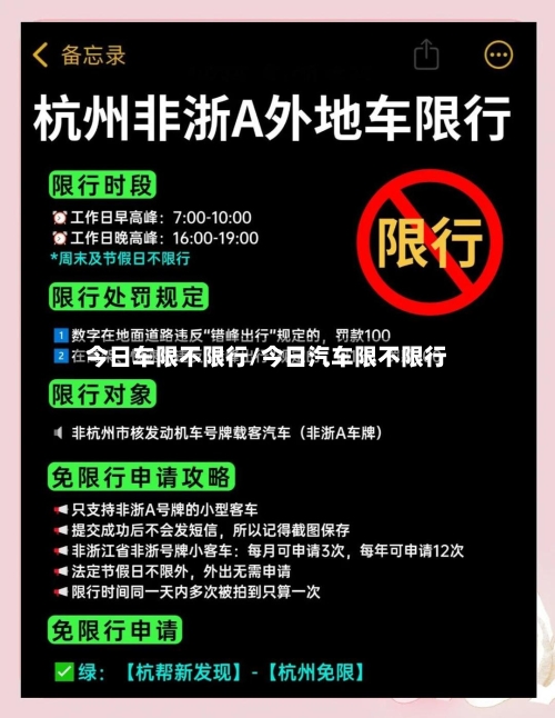 今日车限不限行/今日汽车限不限行