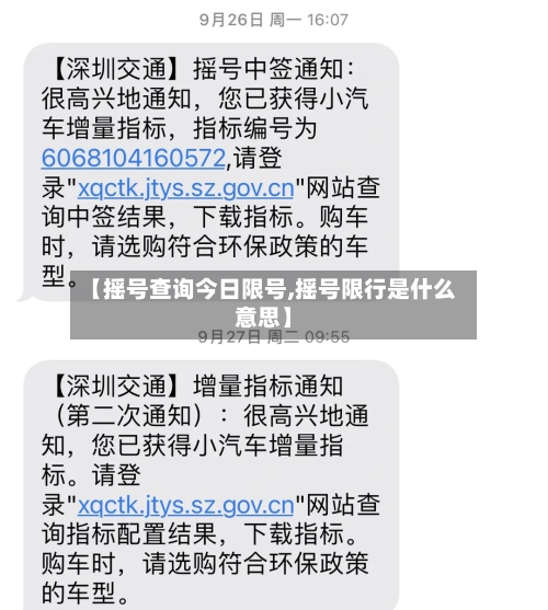 【摇号查询今日限号,摇号限行是什么意思】