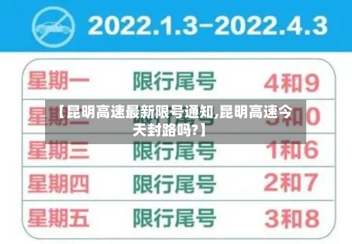 【昆明高速最新限号通知,昆明高速今天封路吗?】