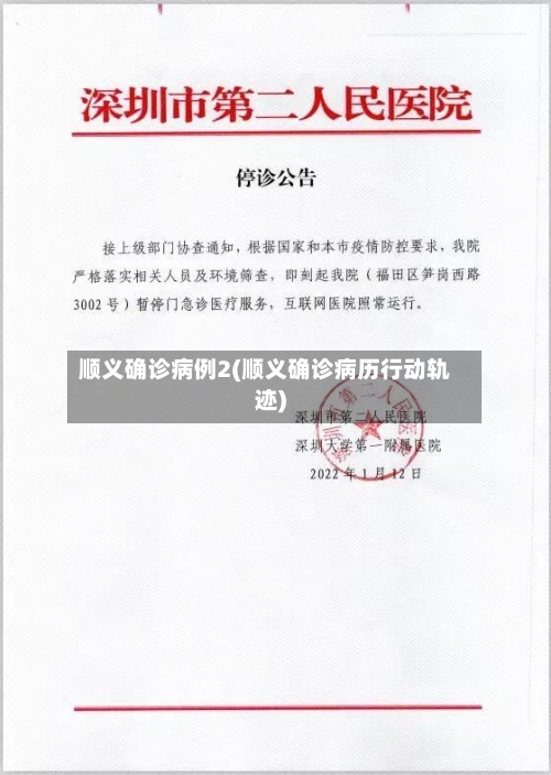 顺义确诊病例2(顺义确诊病历行动轨迹)