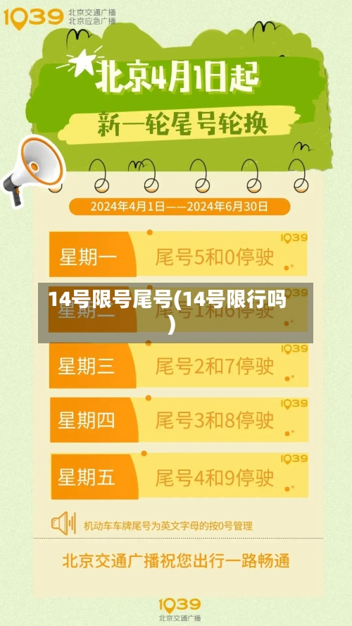 14号限号尾号(14号限行吗)