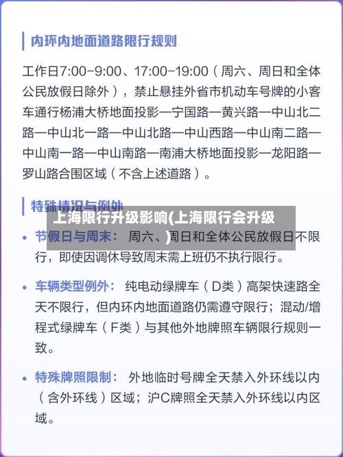 上海限行升级影响(上海限行会升级)