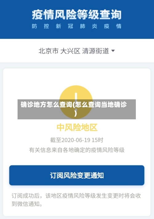 确诊地方怎么查询(怎么查询当地确诊)
