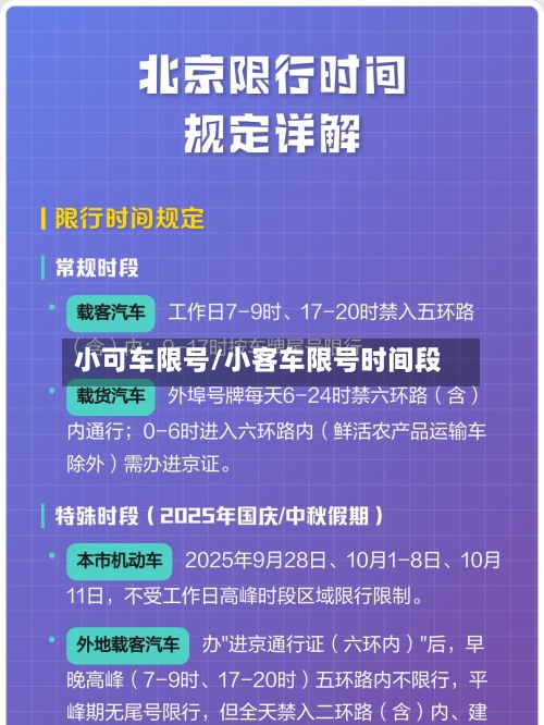 小可车限号/小客车限号时间段
