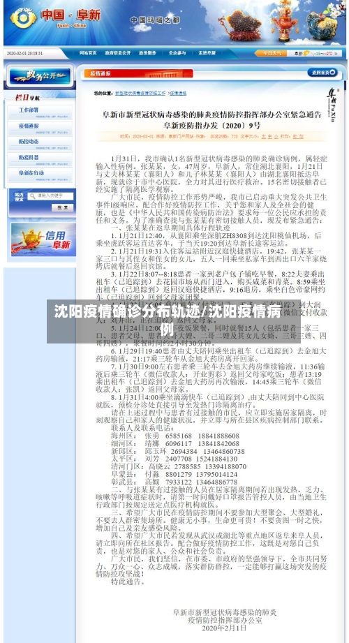 沈阳疫情确诊分布轨迹/沈阳疫情病例
