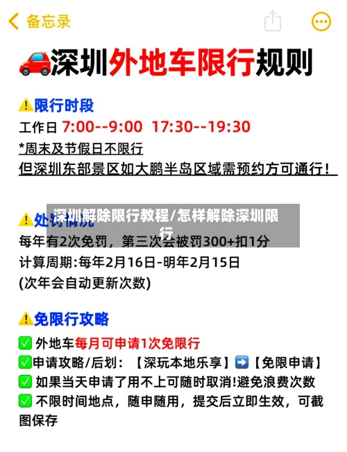 深圳解除限行教程/怎样解除深圳限行
