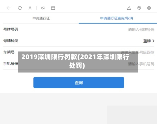2019深圳限行罚款(2021年深圳限行处罚)