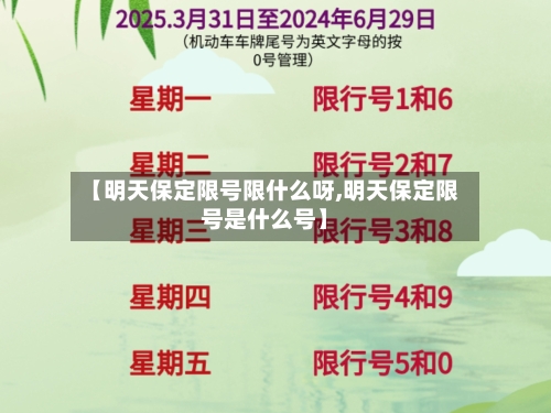 【明天保定限号限什么呀,明天保定限号是什么号】