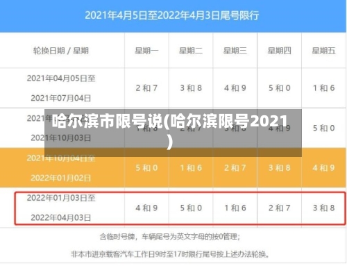 哈尔滨市限号说(哈尔滨限号2021)