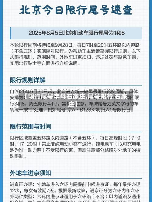 【限行尾号字母石家庄,尾号限行 石家庄】