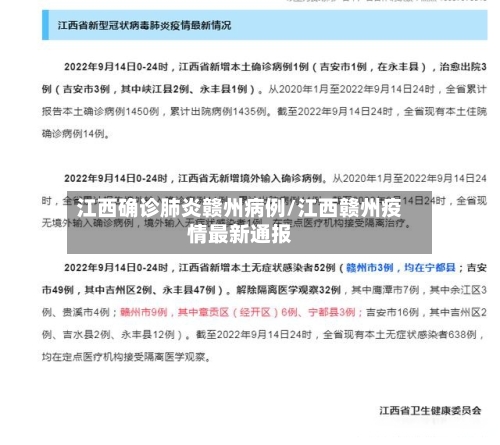 江西确诊肺炎赣州病例/江西赣州疫情最新通报